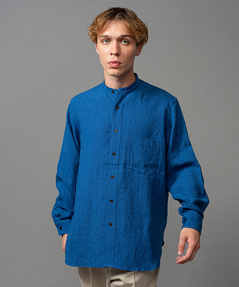 MR.OLIVE / FRENCH LINEN CLOTH / BAND COLLAR L/S SHIRT ミスターオリーブ/フレンチリネンクロス/バンドカラー ロングスリーブシャツ